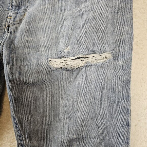 Aeropostale Jeans Men's 33X32 Driggs Slim Boot Light wash Blue Denim Distressed - Picture 14 of 16